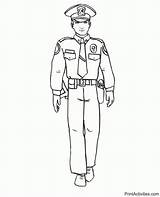 Police Coloring Officer Pages Uniform Policeman Drawing Color Kids Clipart Print Job Navy Jobs Office Getdrawings Popular Comments sketch template