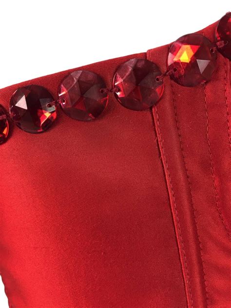 S S 1992 Dolce And Gabbana Runway Sex And Love Red Crystal Corset