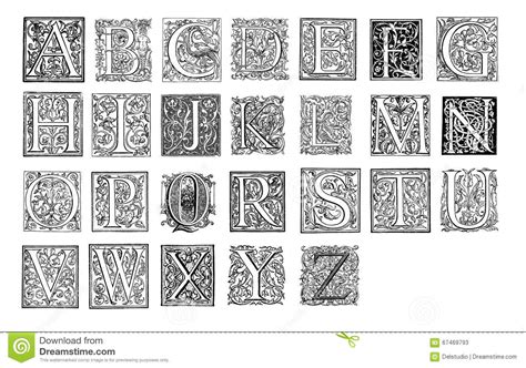 vintage monograms alphabet stock illustration illustration  initial