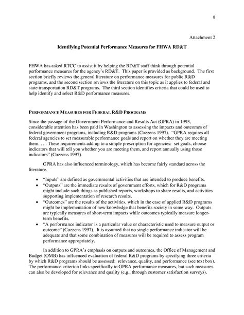attachment  identifying potential performance measures  fhwa rdt