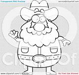 Miner Coloring Cartoon Chubby Prospector Waving Outlined Clipart Vector Thoman Cory sketch template