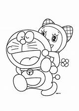 Doraemon Mewarnai Dorami Naik Terbang Sapu sketch template