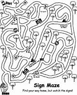 Maze Coloring Pages Sign Crayola Mazes Road Kids Roadway Activities Print Preschool Monster Bible Car Worksheets Book Trip Worksheet Rules sketch template