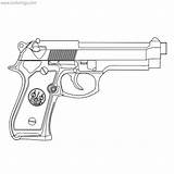Handgun Ghost Xcolorings Pistol Shooter sketch template