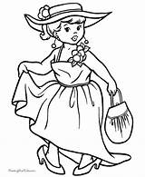 Coloring Pages Halloween Girl Kids Princess Printable Costume Costumes Scary Girls Fun Book Print Cute Color Clipart Kid Children Holiday sketch template