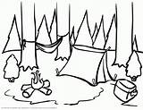 Camping Cartoon Cliparts Coloring Pages Forest Kids Book sketch template