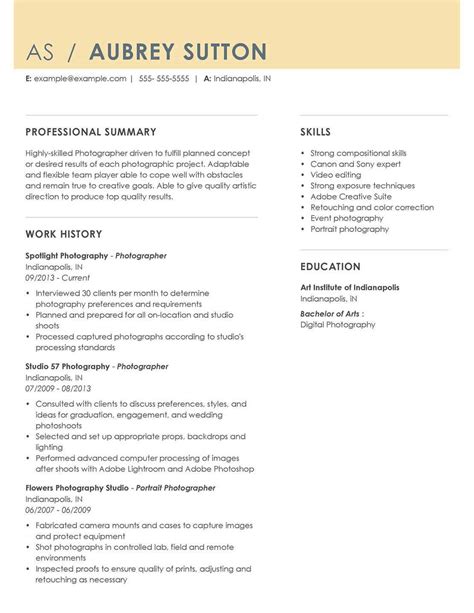 photographer resume template samples examples form vrogueco