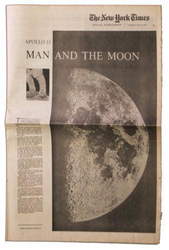 moon landing newspaper ebay