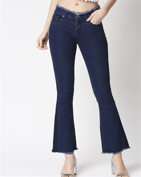 Buy Womens Blue Bootcut Jeans For Women Blue Online At Bewakoof