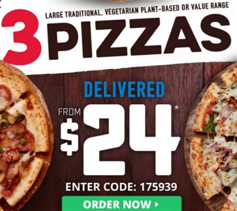 dominos  large traditional pizzas  delivered code topbargains