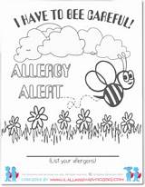Allergy Coloring Pages Food Bee Bumble Cute sketch template