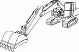 Excavator Excavadora Pala Truck Excavadoras Bobcat Bocetos Excavador Coloringhome Ilustración Aislado sketch template