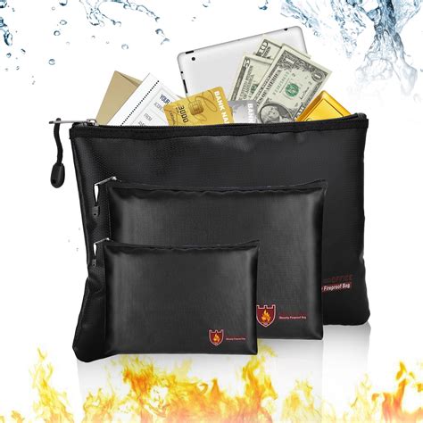 fireproof document bags  size waterproof  fireproof cash money bag safe storage pouch