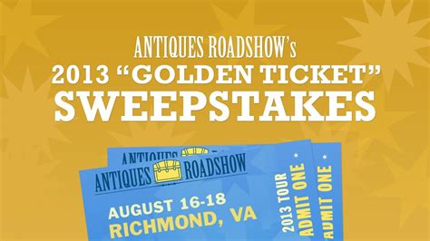antiques roadshow golden ticket sweepstakes youtube