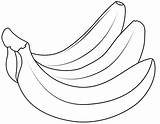 Banana Coloring Pages Fruit Printable Bananas Print Kids Color Colouring Easy Fruits Cartoon Vegetables Apple Any Choose Board sketch template