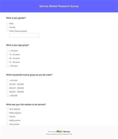 market research questionnaire template pulp