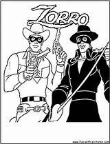 Zorro Coloring Loneranger Pages sketch template