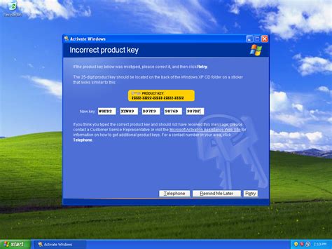 windows xp product key   wrong disc