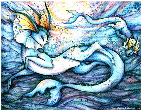 vaporeon swimming by iceandsnow on deviantart