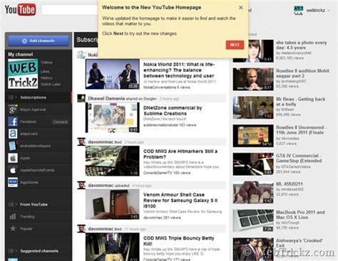 how to get the brand new youtube homepage