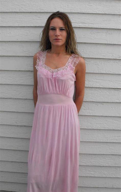 603 best images about nylon gowns i want to have on pinterest satin track and vintage nightgown