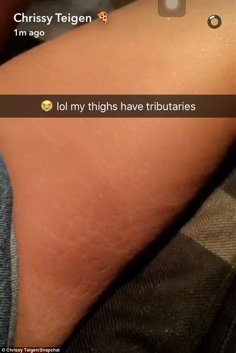 chrissy teigen shares snapchat of stretchmarks 4 months after birth of daughter luna daily