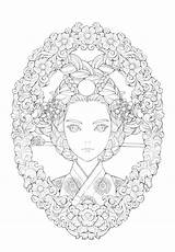 Coloring Fairy Hanbok Obsidian sketch template