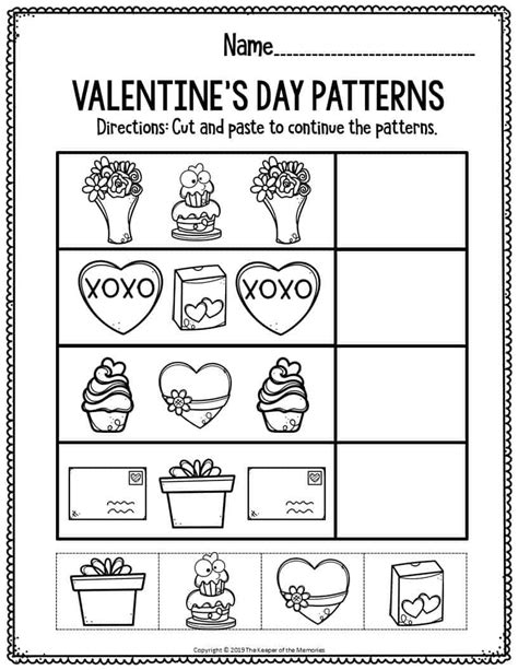 printable math valentines day preschool worksheets valentines day