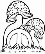 Drawing Mushroom Simple Psychedelic Draw Drawings Graffiti Painting Step Dragoart Paintingvalley sketch template