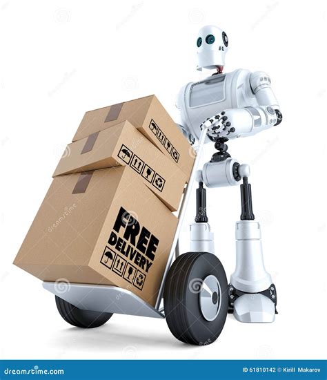 delivery robot royalty  stock image cartoondealercom