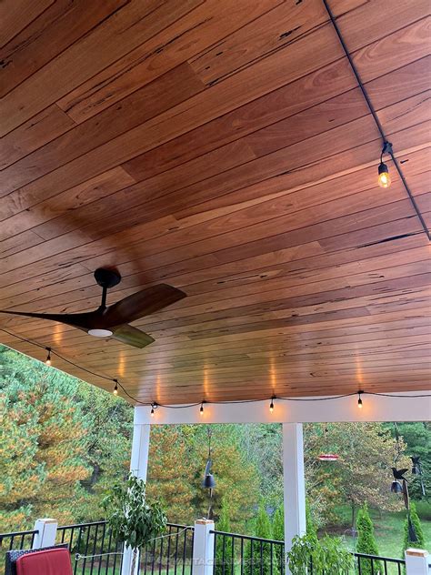 exterior tongue  groove ceiling planks shelly lighting