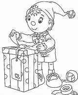 Coloring Christmas Pages Present Noddy Kids sketch template