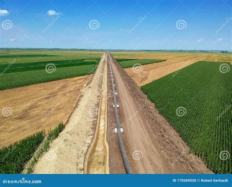 aerial drone view   construction site   european natural gas pipeline turkish stream