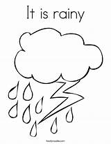 Coloring Cloud Pages Rain Colouring sketch template