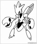 Scizor Pages Pokemon Coloring Color Online Coloringpagesonly Template Adult sketch template