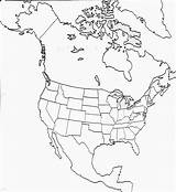 America North Map Blank Coloring Printable Maps Usa Drawing Outline Canada Mexico Pages High Colouring Throughout Color Wide Within Line sketch template