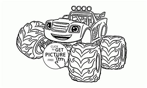 funny blaze  monster truck coloring page  kids transportation