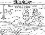 Coloring Safety Water River Swim Colouring Pages Never Resolution Medium sketch template