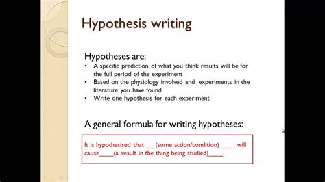 write  hypothesis  chemistry scientific hypothesis