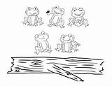 Frogs Speckled Little Five Frog Coloring Printable Green Pages Log Activities Sitting Template Printables Bust Crayons Preschool Kindergarten Eating Craft sketch template