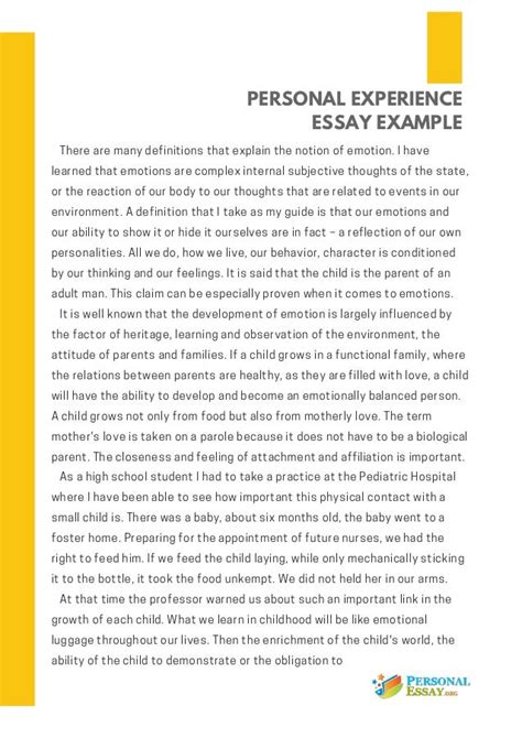 personal experience essay