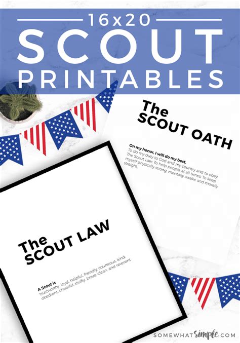 printable scout oath  law printable world holiday