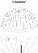 Superhero Pages Coloring Marvel Squad sketch template