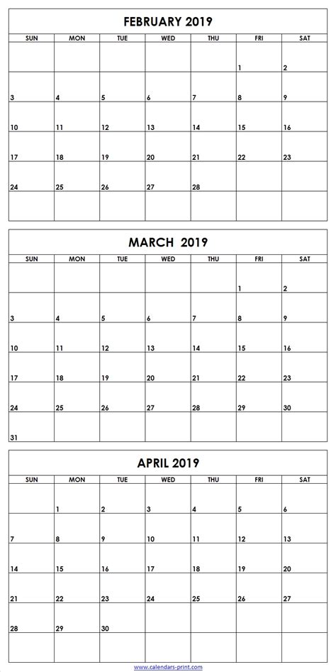 month blank printable calendar template printable