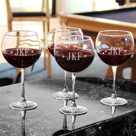 diamond monogram red wine glasses set of 4 red wine glasses wine