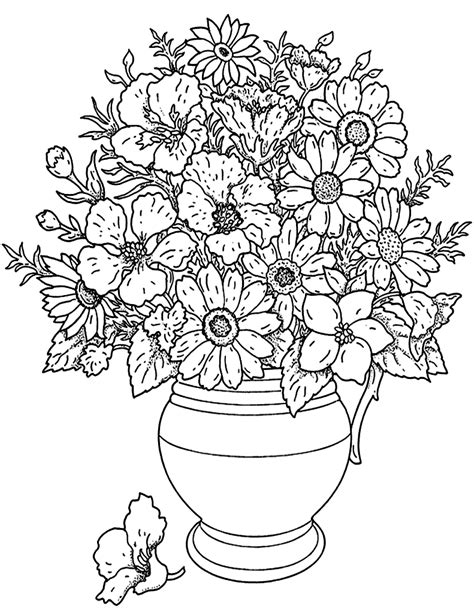 bouquet  morning flowers flowers adult coloring pages page