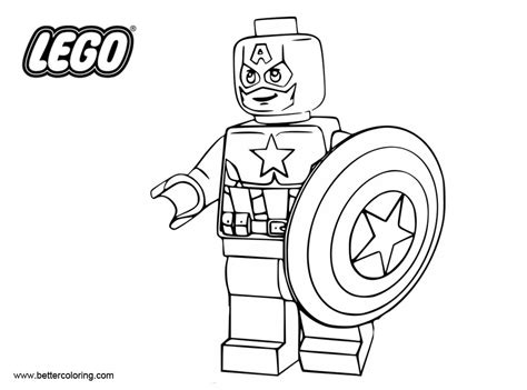 lego captain america coloring pages superhero  printable coloring