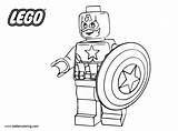 America Coloring Captain Pages Lego Superhero Kids Printable Print sketch template