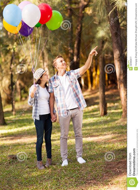 Teen Couple Forest Stock Image Image Of Handsome Love
