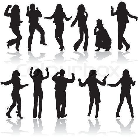 Vector Silhouettes Dancing Man And Women Illustration Stock Vector